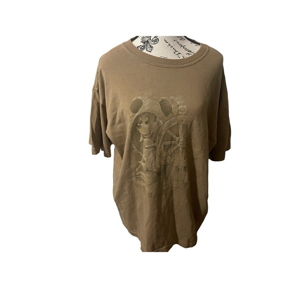 Vintage Disney 1998 Cruise Line Voyages Mickey T Shirt Men's Tan Size Large - Picture 1 of 16